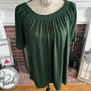 Michael Kors - Sz L - green on/off shoulder top